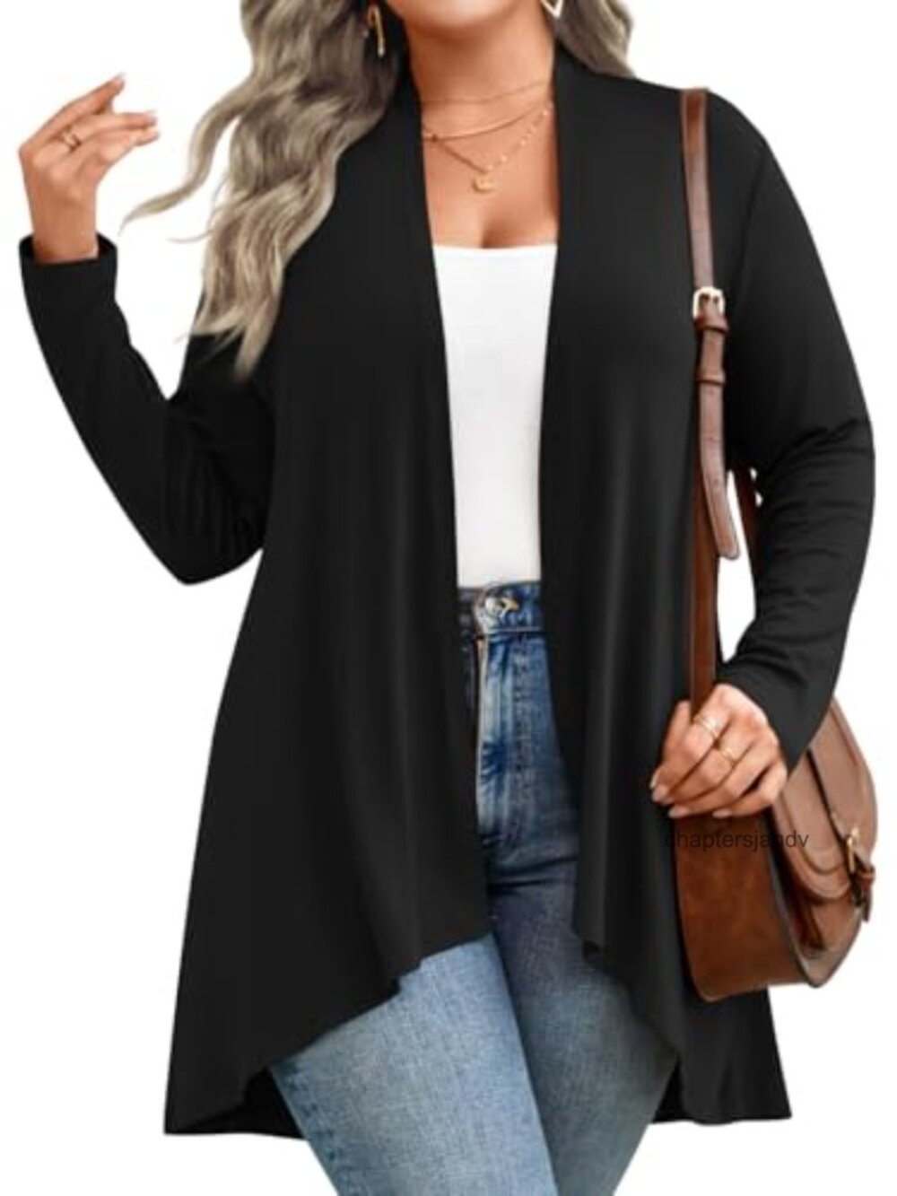 Plus Size Long Cardigan Lightweight Knit Kimono Open Front Flowy Casual
